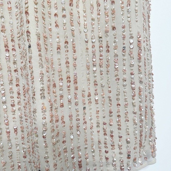 NWT Mac Duggal Beaded Column Gown Midi Dress Women's Champagne Size 14 $598 - Picture 9 of 11